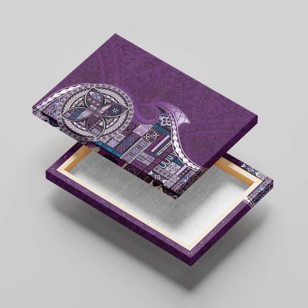Samoan Siapo Art Tattoo Polynesian Pattern Canvas Wall Art Purple Color - Polynesian Pride