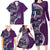 Samoan Siapo Art Tattoo Polynesian Pattern Family Matching Long Sleeve Bodycon Dress and Hawaiian Shirt Purple Color - Polynesian Pride