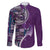 Samoan Siapo Art Tattoo Polynesian Pattern Family Matching Puletasi and Hawaiian Shirt Purple Color - Polynesian Pride