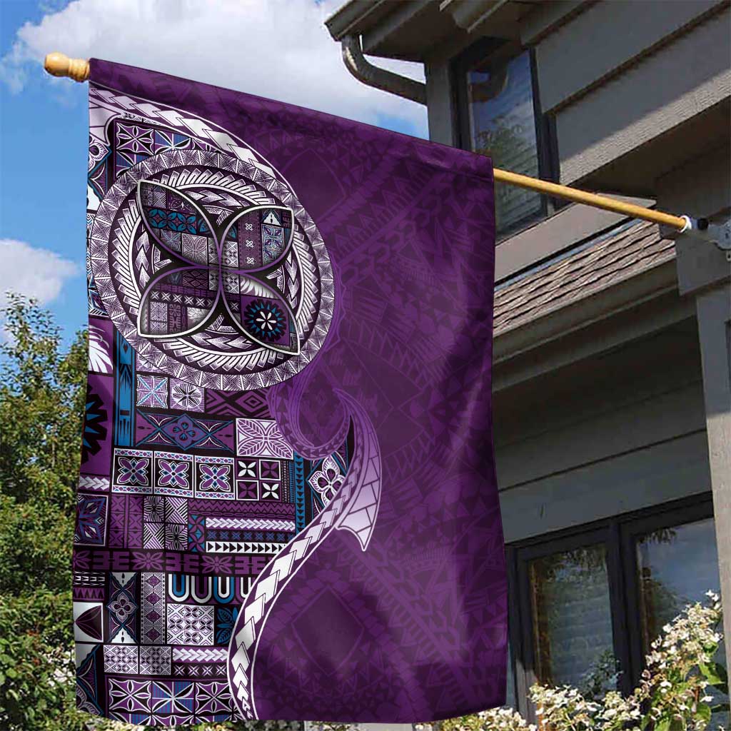 Samoan Siapo Art Tattoo Polynesian Pattern Garden Flag Purple Color - Polynesian Pride