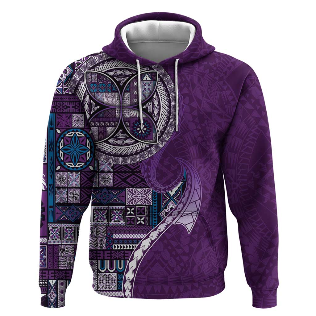 Samoan Siapo Art Tattoo Polynesian Pattern Hoodie Purple Color - Polynesian Pride