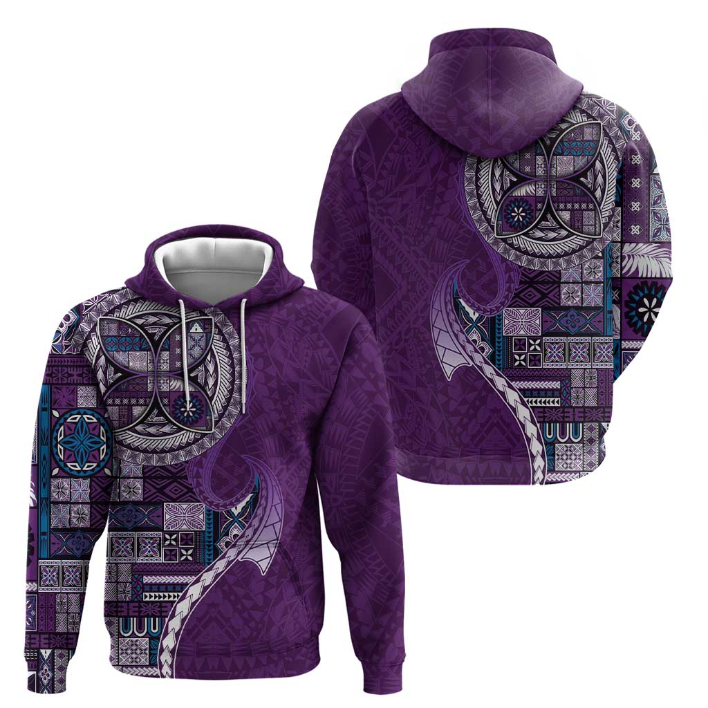 Samoan Siapo Art Tattoo Polynesian Pattern Hoodie Purple Color - Polynesian Pride