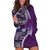 Samoan Siapo Art Tattoo Polynesian Pattern Hoodie Dress Purple Color - Polynesian Pride