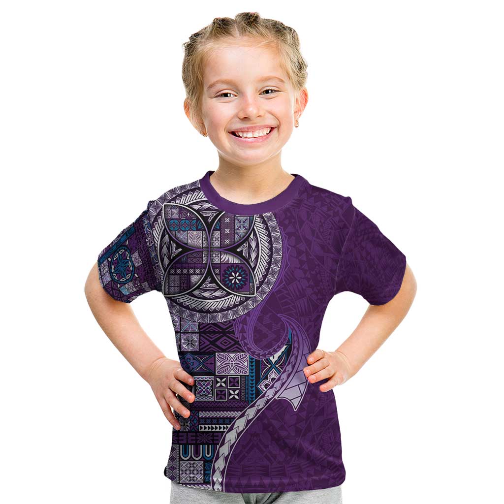 Samoan Siapo Art Tattoo Polynesian Pattern Kid T Shirt Purple Color LT03 Purple - Polynesian Pride