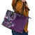 Samoan Siapo Art Tattoo Polynesian Pattern Leather Tote Bag Purple Color - Polynesian Pride