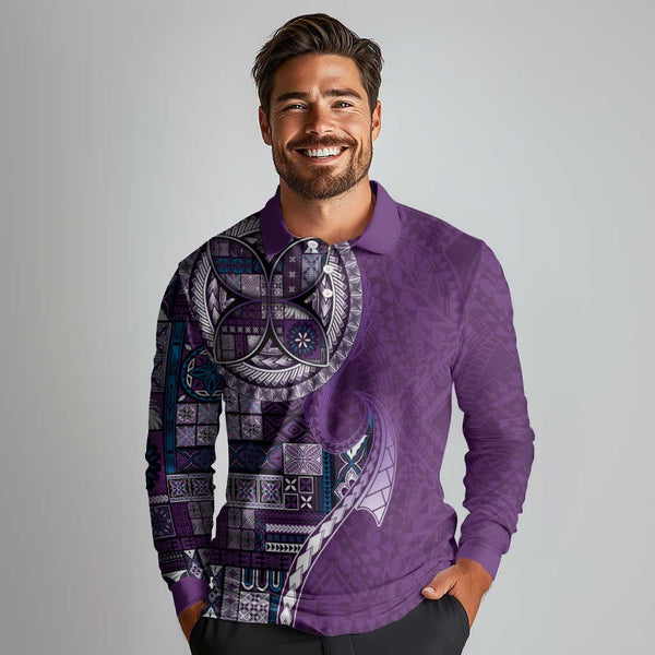 Polynesian Spearhead Purple Galaxy Polo Shirt LT12