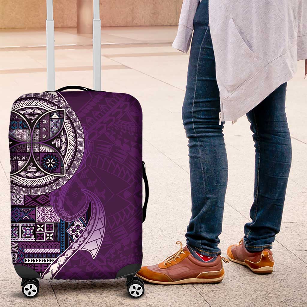 Samoan Siapo Art Tattoo Polynesian Pattern Luggage Cover Purple Color LT03 Purple - Polynesian Pride