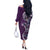 Samoan Siapo Art Tattoo Polynesian Pattern Off The Shoulder Long Sleeve Dress Purple Color - Polynesian Pride
