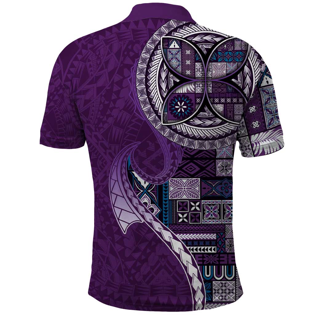 Samoan Siapo Art Tattoo Polynesian Pattern Polo Shirt Purple Color - Polynesian Pride