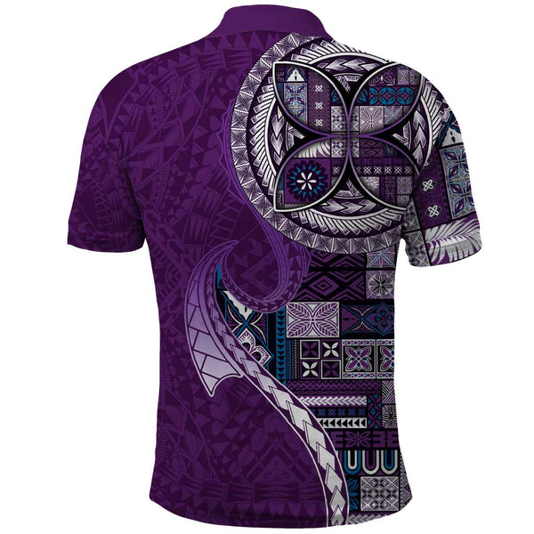 Samoan Siapo Art Tattoo Polynesian Pattern Polo Shirt Purple Color LT03