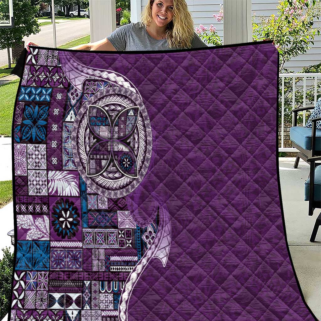 Samoan Siapo Art Tattoo Polynesian Pattern Quilt Purple Color LT03 Purple - Polynesian Pride