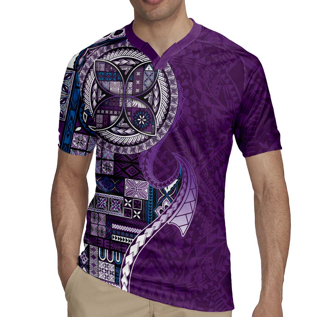 Samoan Siapo Art Tattoo Polynesian Pattern Rugby Jersey Purple Color - Polynesian Pride