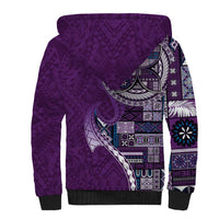 Samoan Siapo Art Tattoo Polynesian Pattern Sherpa Hoodie Purple Color - Polynesian Pride