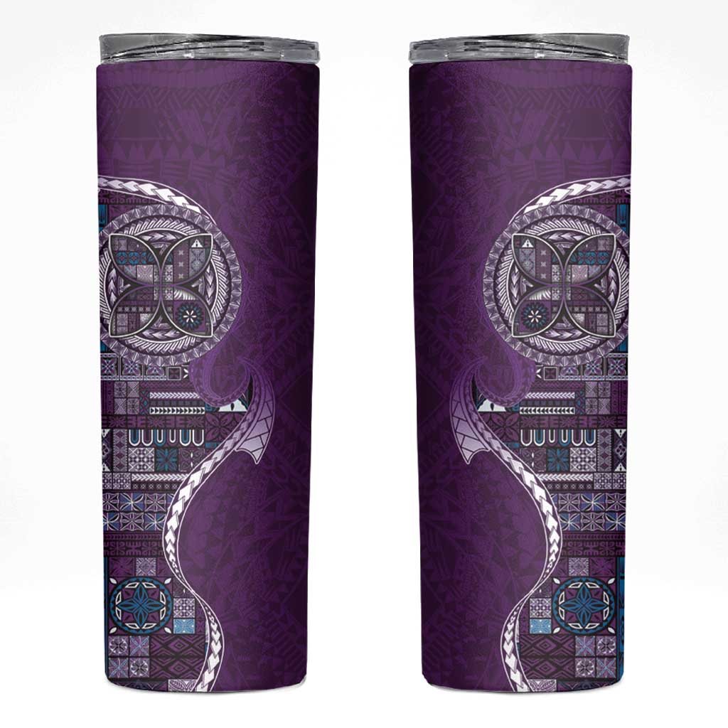 Samoan Siapo Art Tattoo Polynesian Pattern Skinny Tumbler Purple Color LT03 Purple - Polynesian Pride