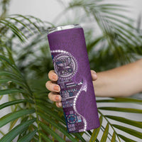 Samoan Siapo Art Tattoo Polynesian Pattern Skinny Tumbler Purple Color LT03 - Polynesian Pride