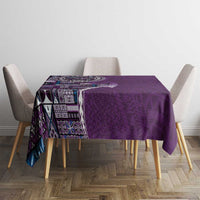 Samoan Siapo Art Tattoo Polynesian Pattern Tablecloth Purple Color - Polynesian Pride