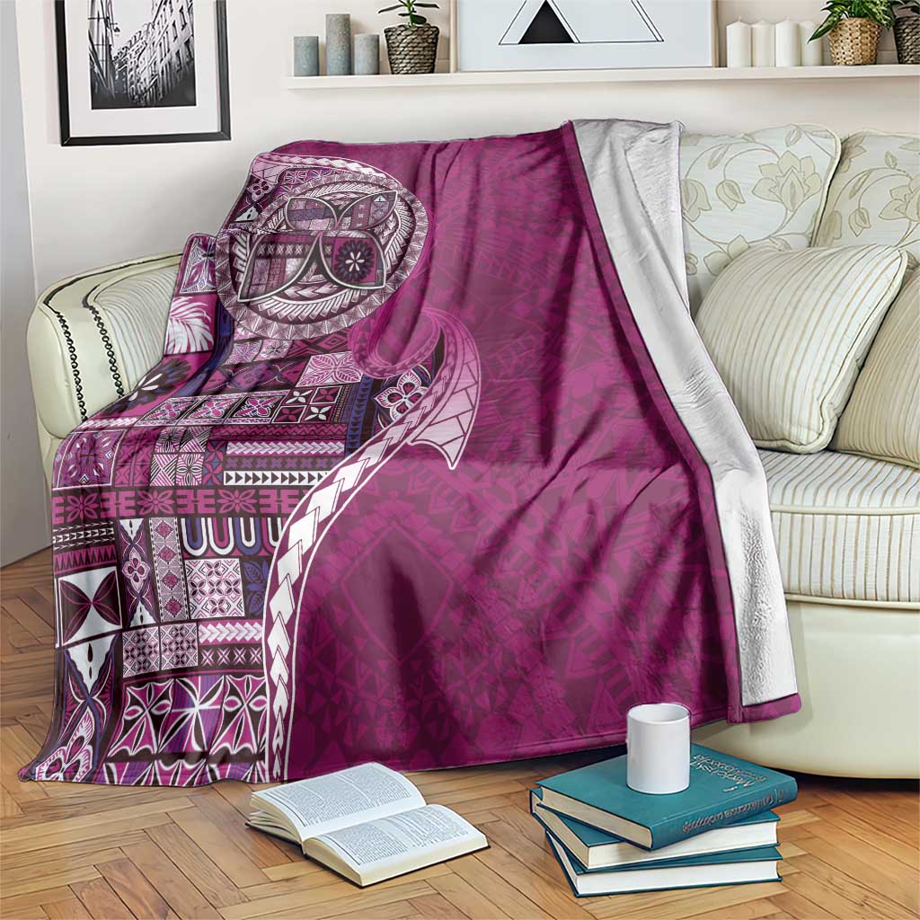 Samoan Siapo Art Tattoo Polynesian Pattern Blanket Pink Color LT03 Pink - Polynesian Pride