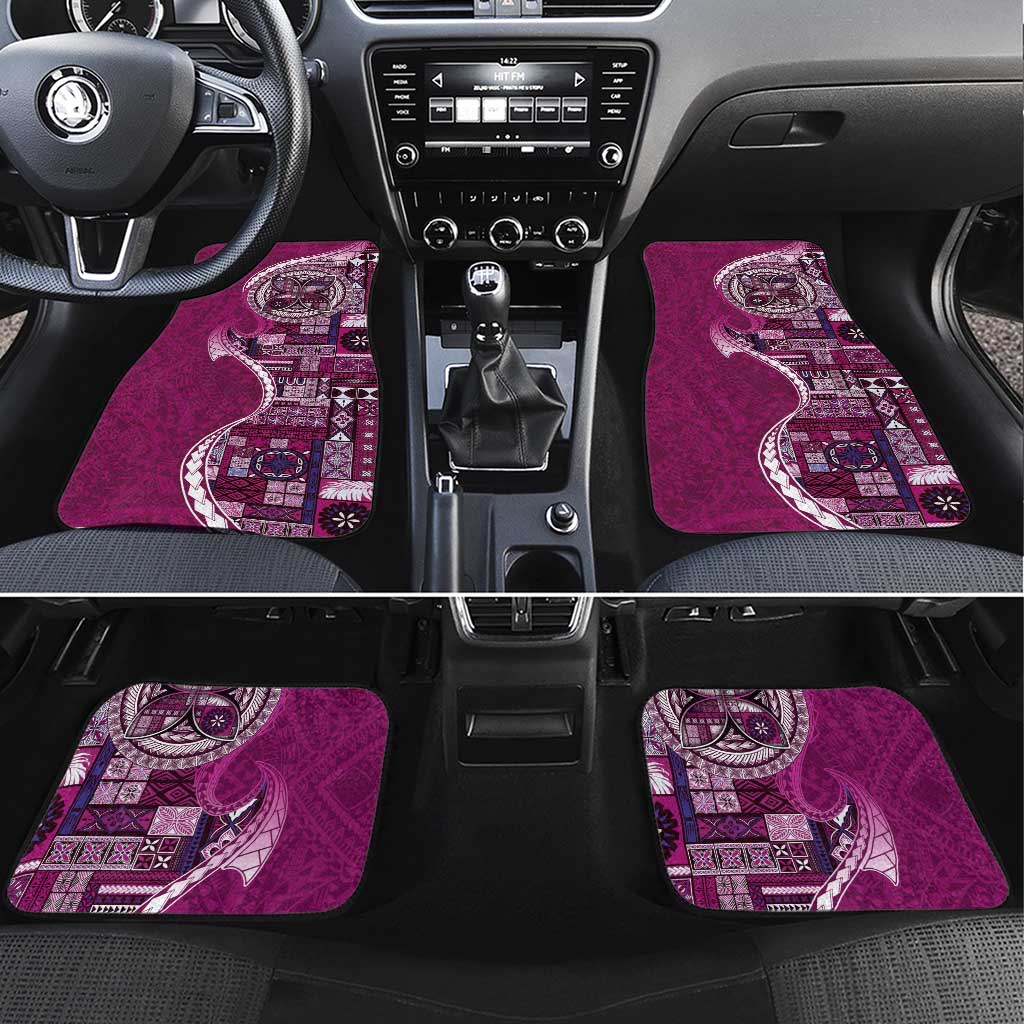 Samoan Siapo Art Tattoo Polynesian Pattern Car Mats Pink Color LT03 Set 4pcs Pink - Polynesian Pride