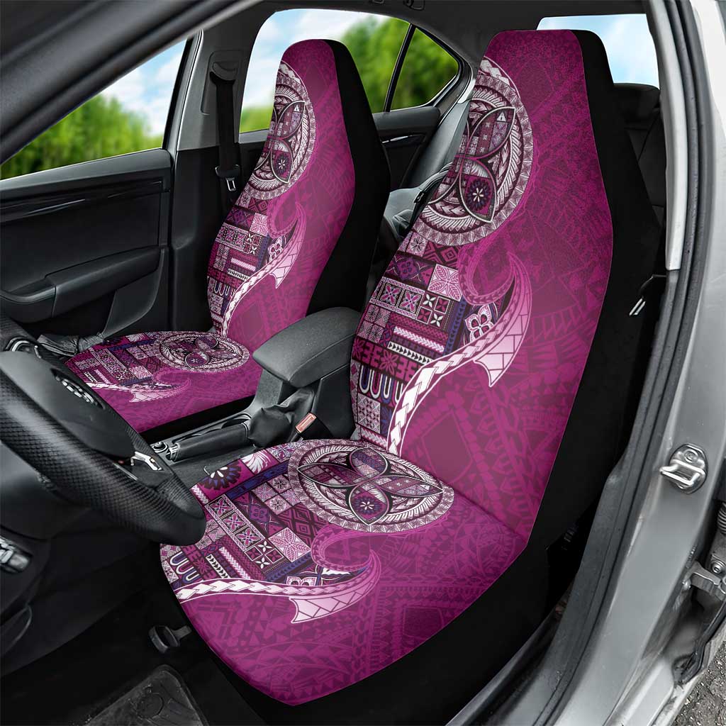 Samoan Siapo Art Tattoo Polynesian Pattern Car Seat Cover Pink Color - Polynesian Pride
