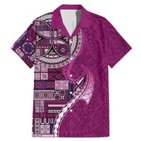 Samoan Siapo Art Tattoo Polynesian Pattern Family Matching Mermaid Dress and Hawaiian Shirt Pink Color - Polynesian Pride