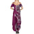 Samoan Siapo Art Tattoo Polynesian Pattern Family Matching Summer Maxi Dress and Hawaiian Shirt Pink Color - Polynesian Pride