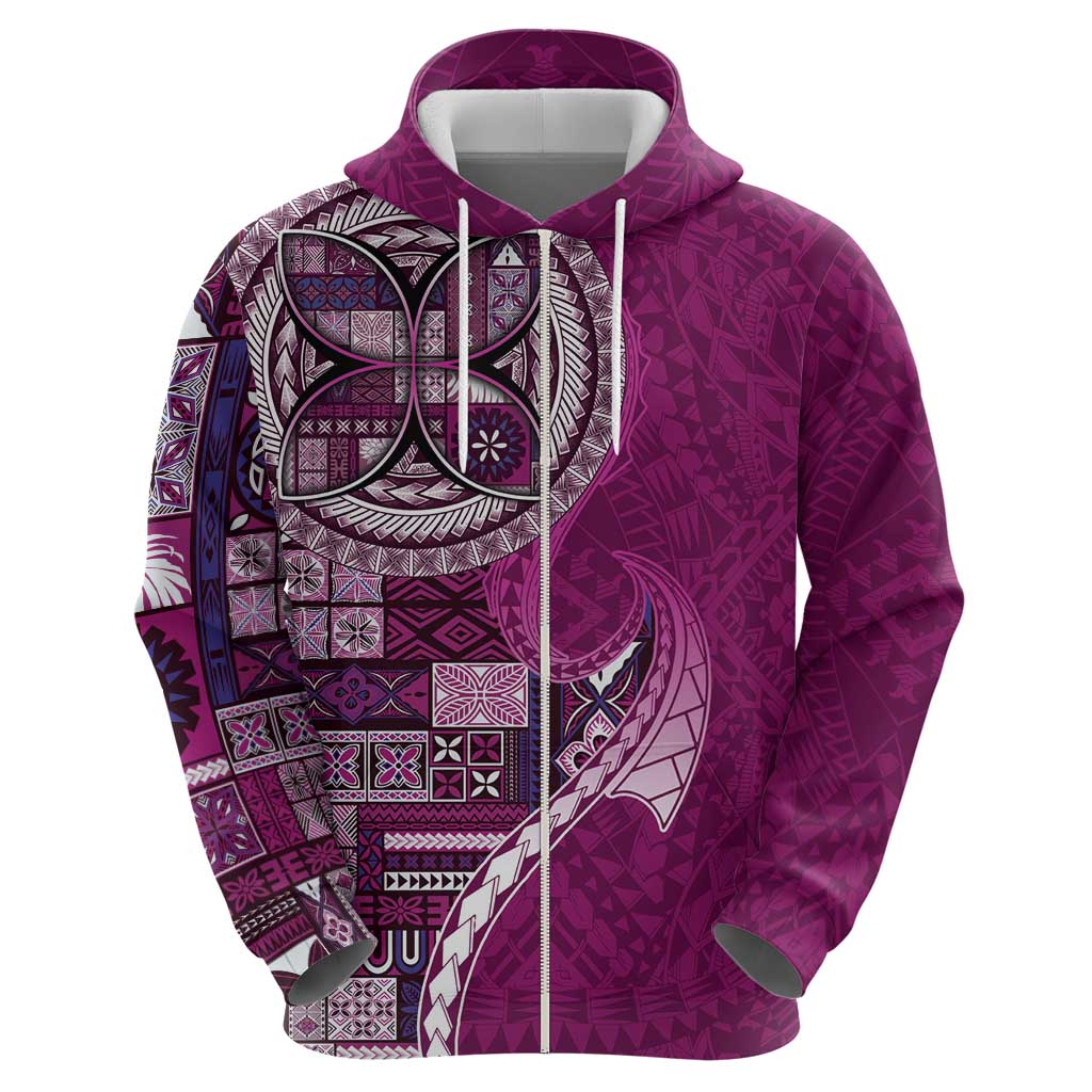 Samoan Siapo Art Tattoo Polynesian Pattern Hoodie Pink Color - Polynesian Pride