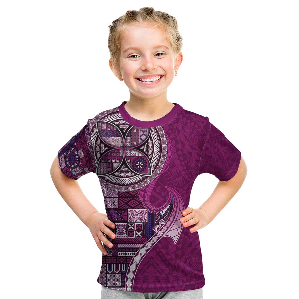 Samoan Siapo Art Tattoo Polynesian Pattern Kid T Shirt Pink Color LT03 Pink - Polynesian Pride