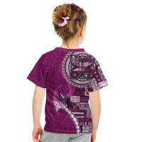 Samoan Siapo Art Tattoo Polynesian Pattern Kid T Shirt Pink Color - Polynesian Pride