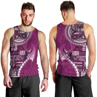 Samoan Siapo Art Tattoo Polynesian Pattern Men Tank Top Pink Color - Polynesian Pride