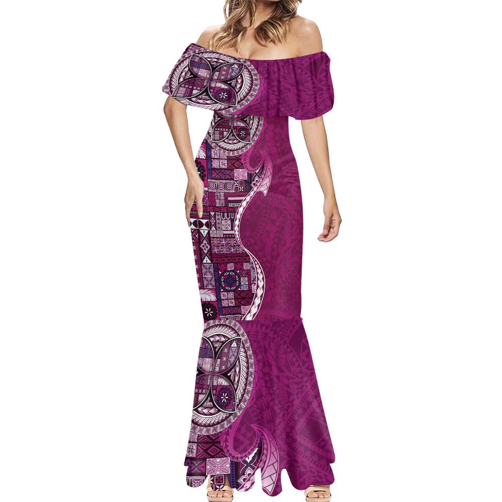 samoan mermaid dress Samoan Siapo Art Tattoo Polynesian Pattern Mermaid Dress Pink Color