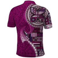 Samoan Siapo Art Tattoo Polynesian Pattern Polo Shirt Pink Color - Polynesian Pride
