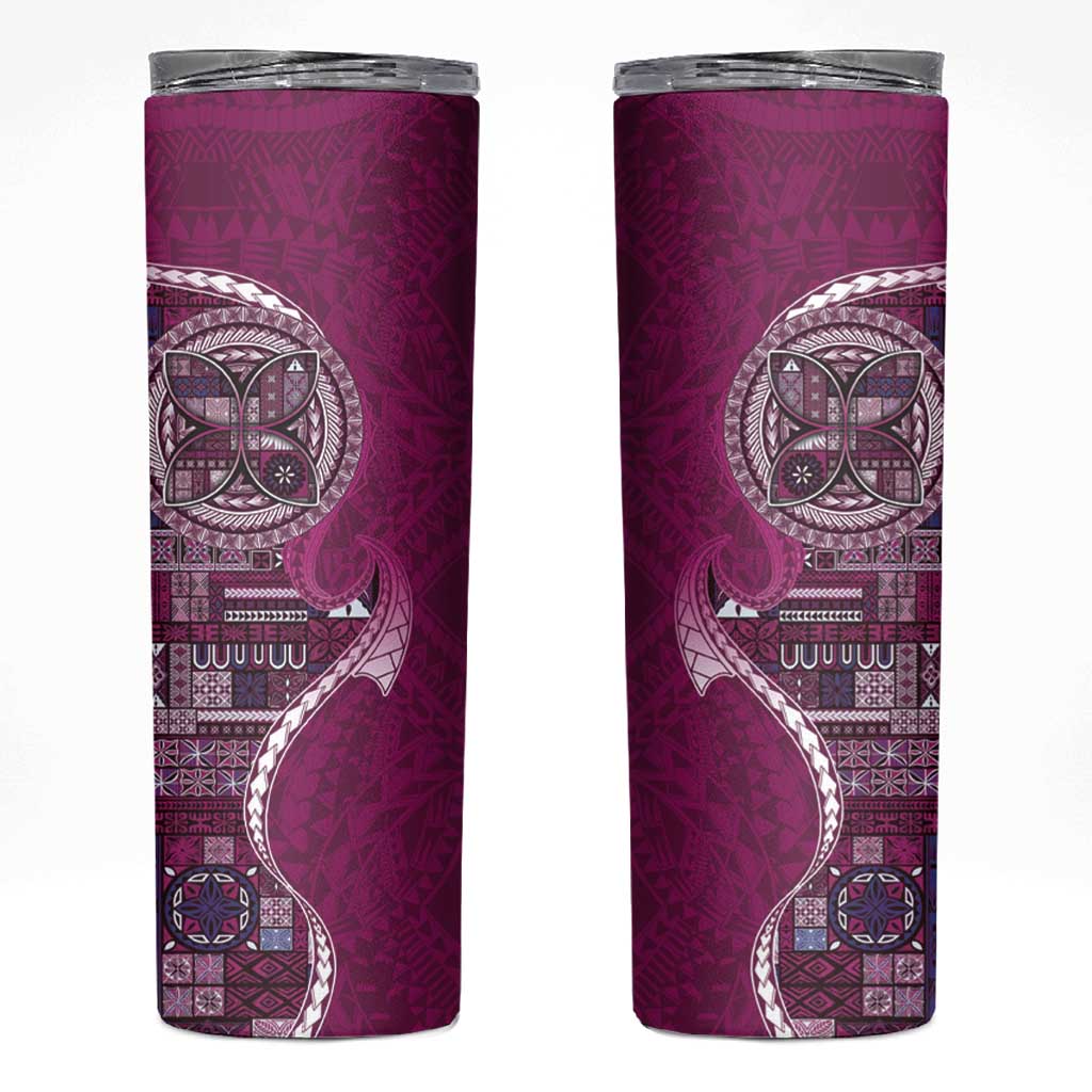Samoan Siapo Art Tattoo Polynesian Pattern Skinny Tumbler Pink Color LT03 Pink - Polynesian Pride