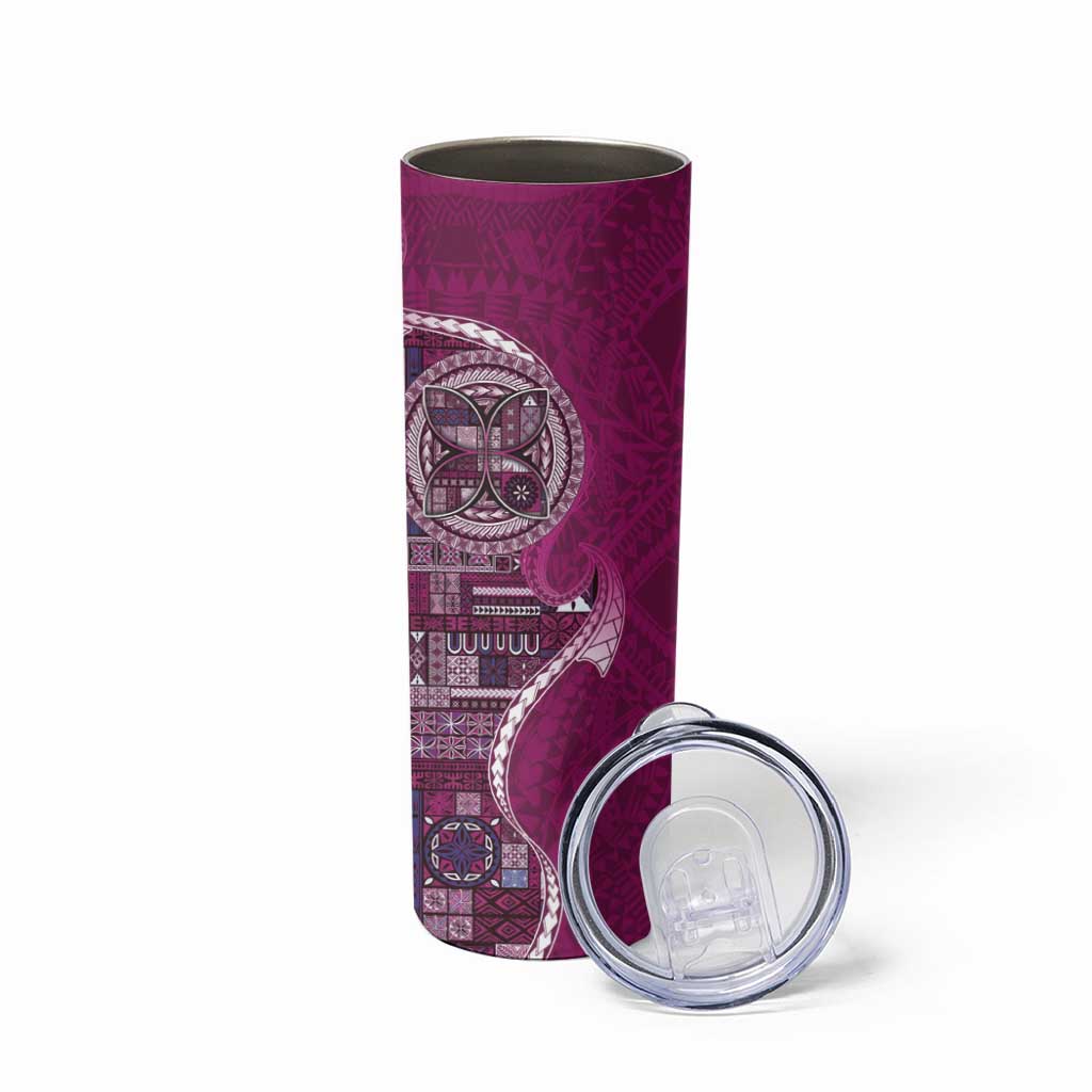 Samoan Siapo Art Tattoo Polynesian Pattern Skinny Tumbler Pink Color LT03 - Polynesian Pride