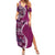 Samoan Siapo Art Tattoo Polynesian Pattern Summer Maxi Dress Pink Color - Polynesian Pride