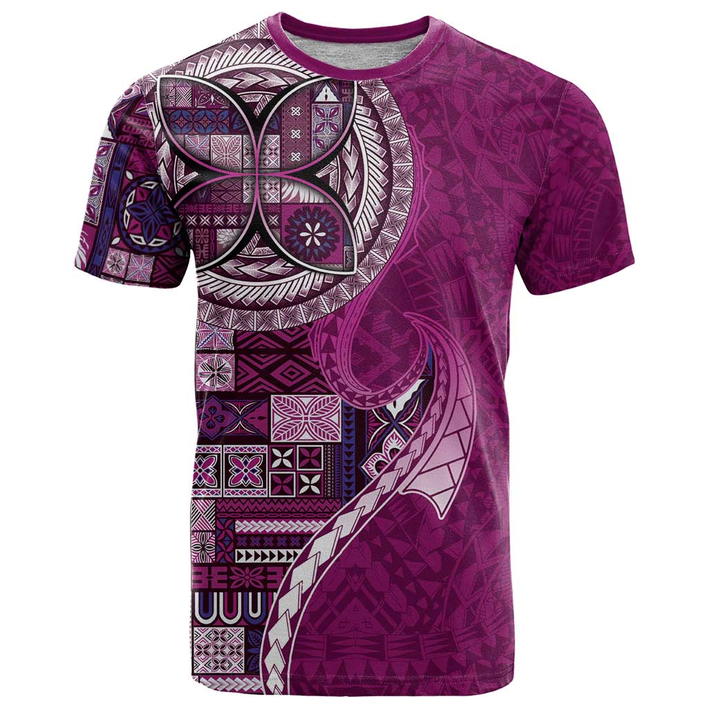 Samoan Siapo Art Tattoo Polynesian Pattern T Shirt Pink Color - Polynesian Pride