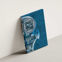 Samoan Siapo Art Tattoo Polynesian Pattern Canvas Wall Art Teal Color - Polynesian Pride