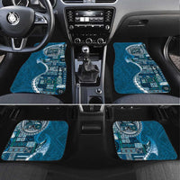 Samoan Siapo Art Tattoo Polynesian Pattern Car Mats Teal Color - Polynesian Pride