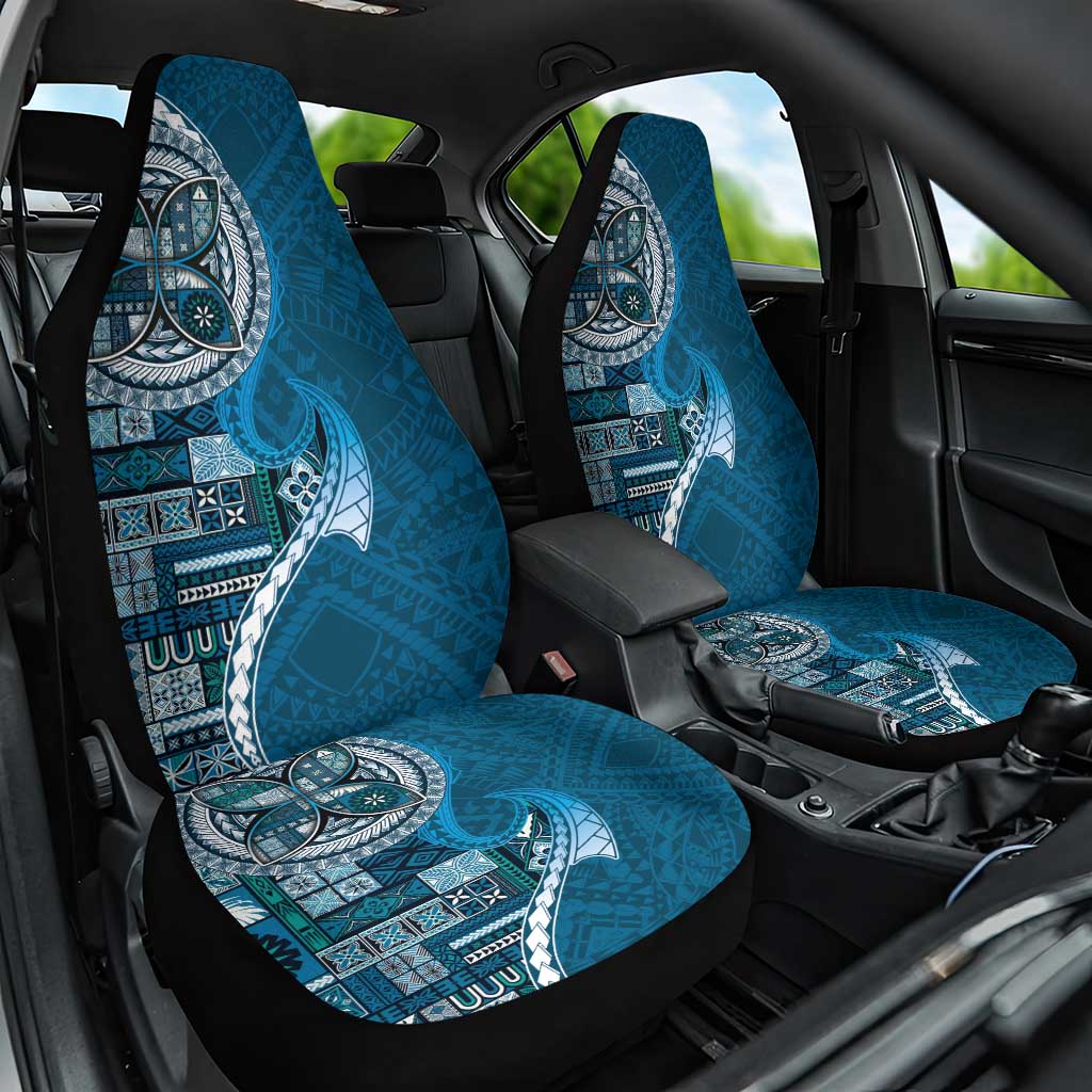 Samoan Siapo Art Tattoo Polynesian Pattern Car Seat Cover Teal Color - Polynesian Pride