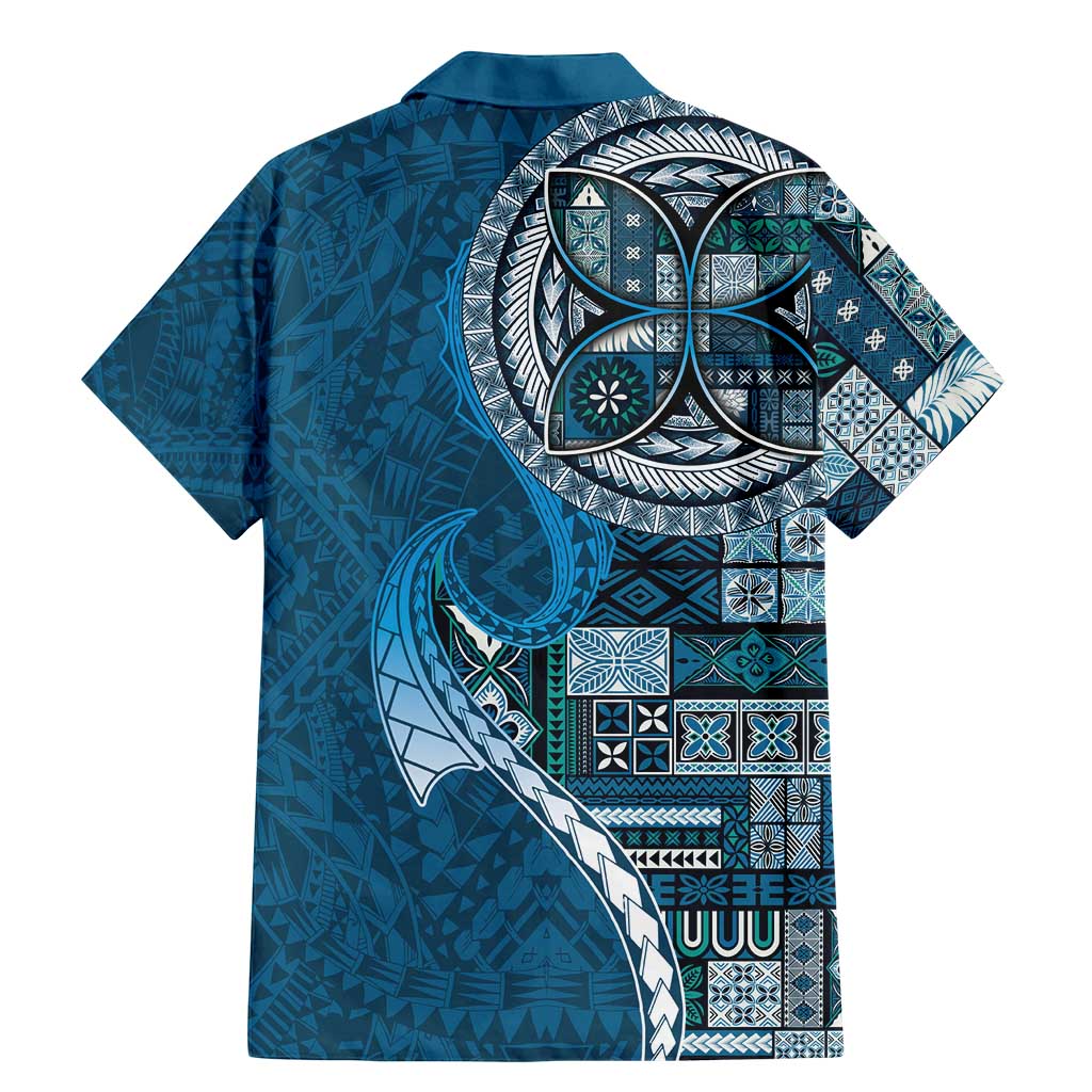 Samoan Siapo Art Tattoo Polynesian Pattern Family Matching Mermaid Dress and Hawaiian Shirt Teal Color - Polynesian Pride