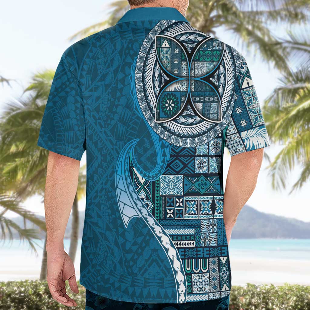 Samoan Siapo Art Tattoo Polynesian Pattern Hawaiian Shirt Teal Color - Polynesian Pride
