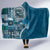Samoan Siapo Art Tattoo Polynesian Pattern Hooded Blanket Teal Color - Polynesian Pride