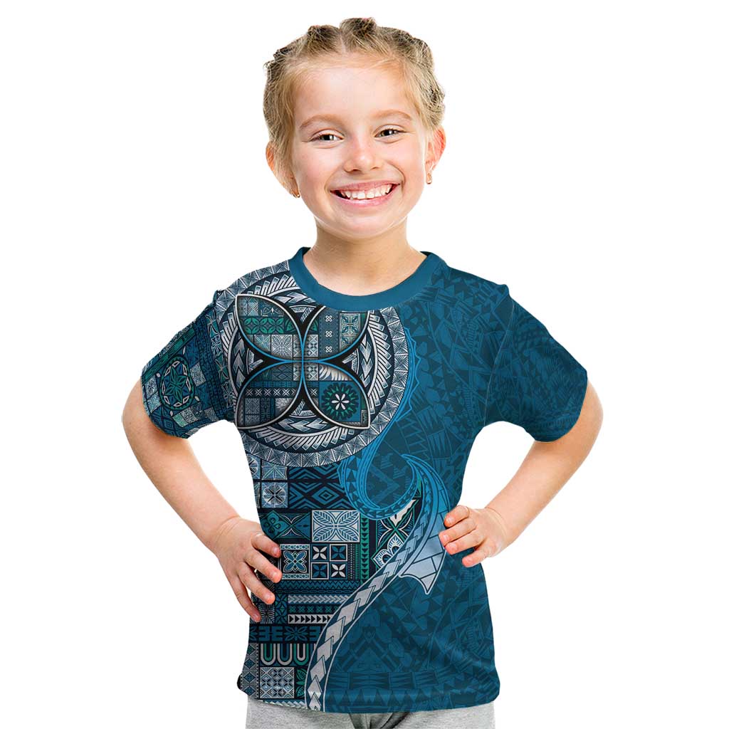 Samoan Siapo Art Tattoo Polynesian Pattern Kid T Shirt Teal Color LT03 Teal - Polynesian Pride