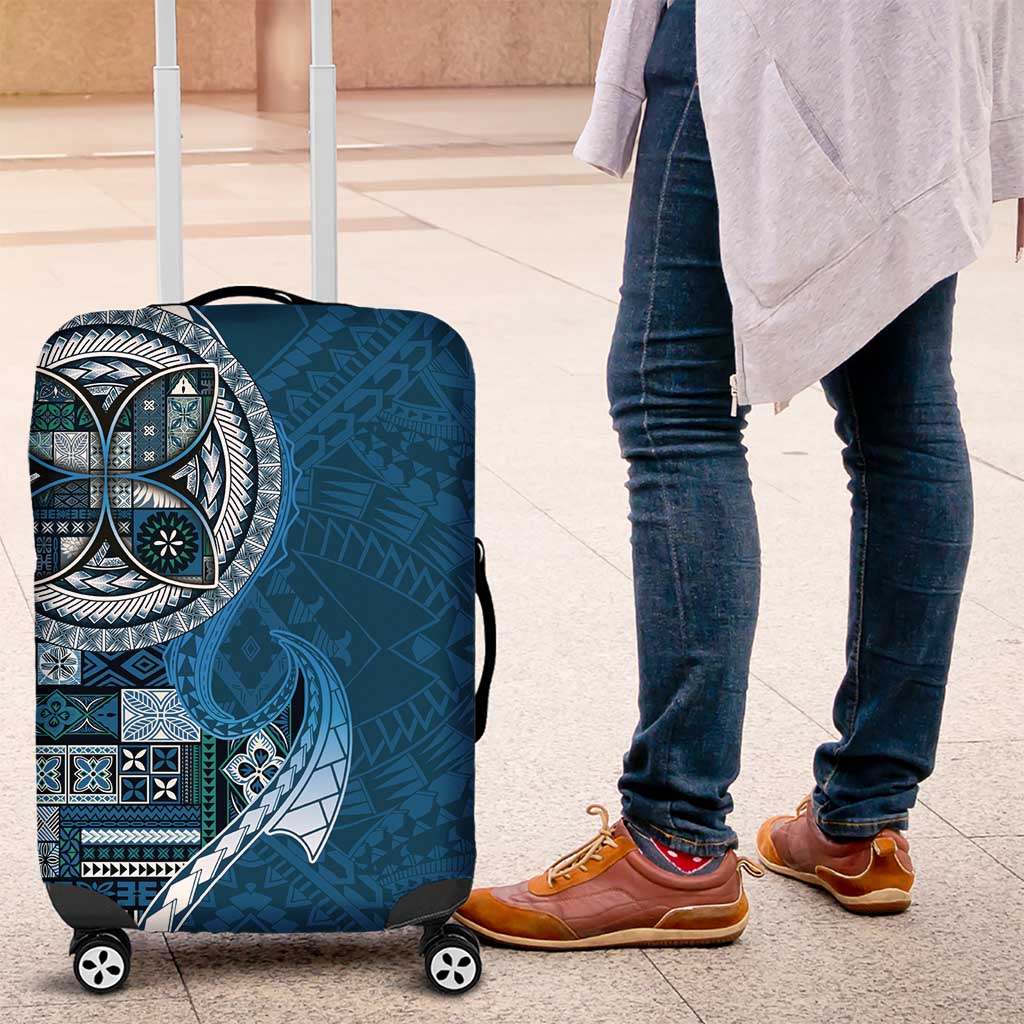 Samoan Siapo Art Tattoo Polynesian Pattern Luggage Cover Teal Color LT03 Teal - Polynesian Pride