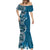 Samoan Siapo Art Tattoo Polynesian Pattern Mermaid Dress Teal Color - Polynesian Pride