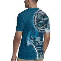 Samoan Siapo Art Tattoo Polynesian Pattern Rugby Jersey Teal Color - Polynesian Pride