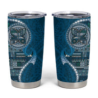 Samoan Siapo Art Tattoo Polynesian Pattern Tumbler Cup Teal Color - Polynesian Pride