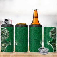 Samoan Siapo Art Tattoo Polynesian Pattern 4 in 1 Can Cooler Tumbler Green Color - Polynesian Pride