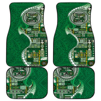 Samoan Siapo Art Tattoo Polynesian Pattern Car Mats Green Color - Polynesian Pride
