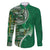 Samoan Siapo Art Tattoo Polynesian Pattern Family Matching Long Sleeve Bodycon Dress and Hawaiian Shirt Green Color - Polynesian Pride