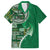 Samoan Siapo Art Tattoo Polynesian Pattern Family Matching Off Shoulder Short Dress and Hawaiian Shirt Green Color - Polynesian Pride